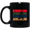 Vintage Martial Art, Retro Kendo Papa, Funny Dad Father Loe Gift Black Mug