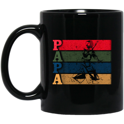 Vintage Martial Art, Retro Kendo Papa, Funny Dad Father Loe Gift Black Mug