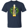 Shamrocks For St Patrick, Stylized Beer Bottles And Shamrock Gift Unisex T-Shirt