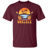 Funny Ukulele Beside The Beach And Palm Tree Hawaiian Musician Unisex T-Shirt