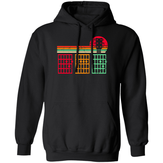 Retro Dad Guitar Gift, Chords Lover, Dad Love Guitar Pullover Hoodie