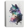 Watercolor Cat, Wisgchy Cat Cartoon Style, Minimaliste Style, Colorfull Cat In White Backgroud