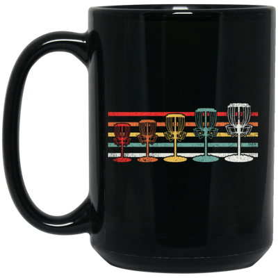 Disc Golf Gift, Retro Disc Golfing, Frisbeesport Gift, Retro Golf Lover Gift Black Mug