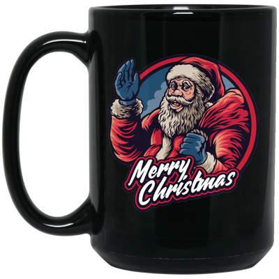 Merry Christmas Love Santa Gift Handsome Santa Black Mug