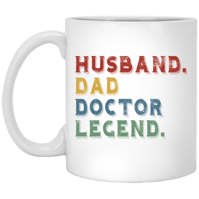 Retro Husband Dad Doctor Legend White Mug