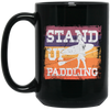 Birthday Gift Stand Up Paddling Surfboard Retro Black Mug