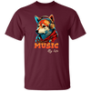 Fox Love Music, Handsome Foxe Wear A Headphone, Music Lover, Music Is My Life Unisex T-Shirt