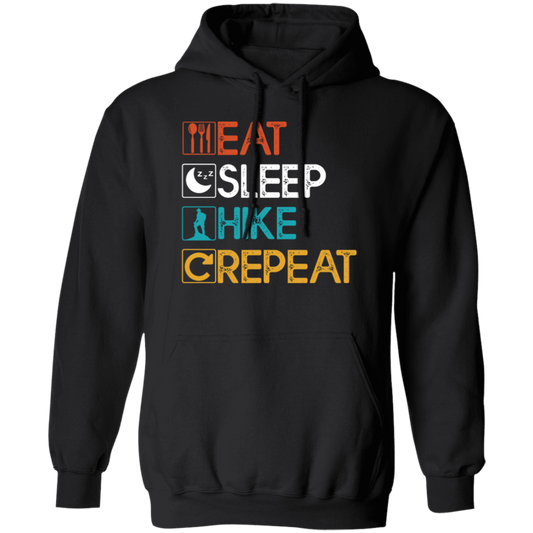 Love To Hiking, Best Hiking Lover, Retro Hiking, Hike Vintage Repeat Pullover Hoodie