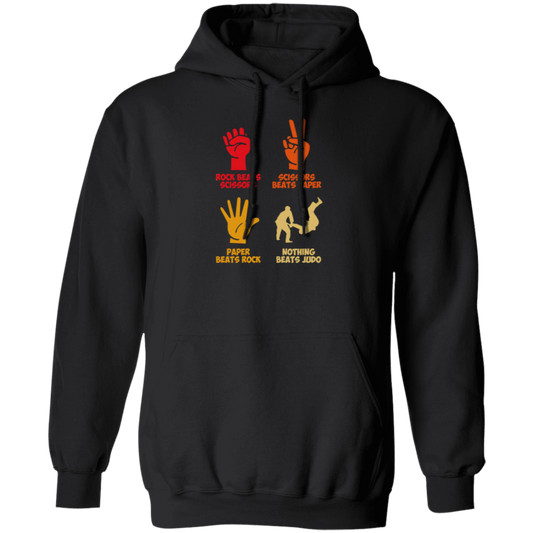 Rock Beats Scissors Beats Paper Beats Rock But Nothing Beats Judo Retro Pullover Hoodie