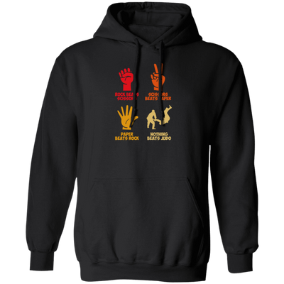 Rock Beats Scissors Beats Paper Beats Rock But Nothing Beats Judo Retro Pullover Hoodie