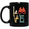 Vintage Birdwatching Bird Watchers, Retro Camera Love Gift Black Mug