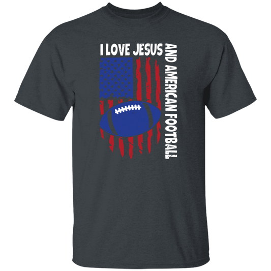 American Flag Gift, I Love Jesus And American Football, Rugby Lover Unisex T-Shirt