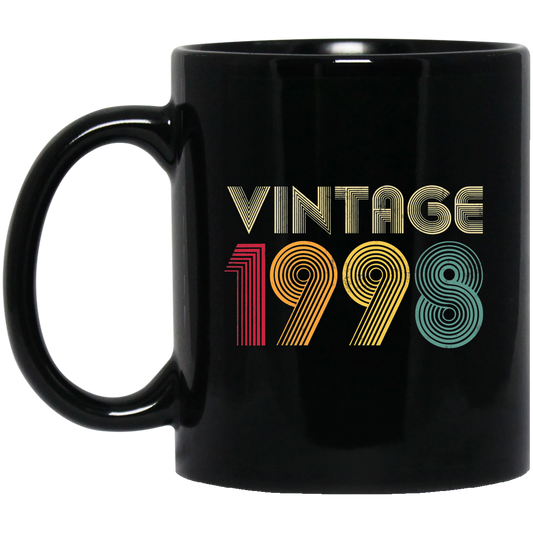 Birthday Gift Vintage 1998 Classic Men Women Black Mug