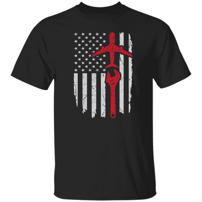 Airplane Mechanic Apparel Aircraft American Flag