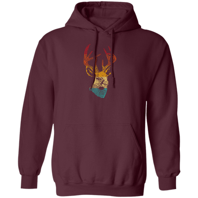 Head Deer Vinatge Head Deer Design For Animal Lover Pullover Hoodie