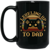 Retro Leveling Up To Dad New Parent Gamer Black Mug