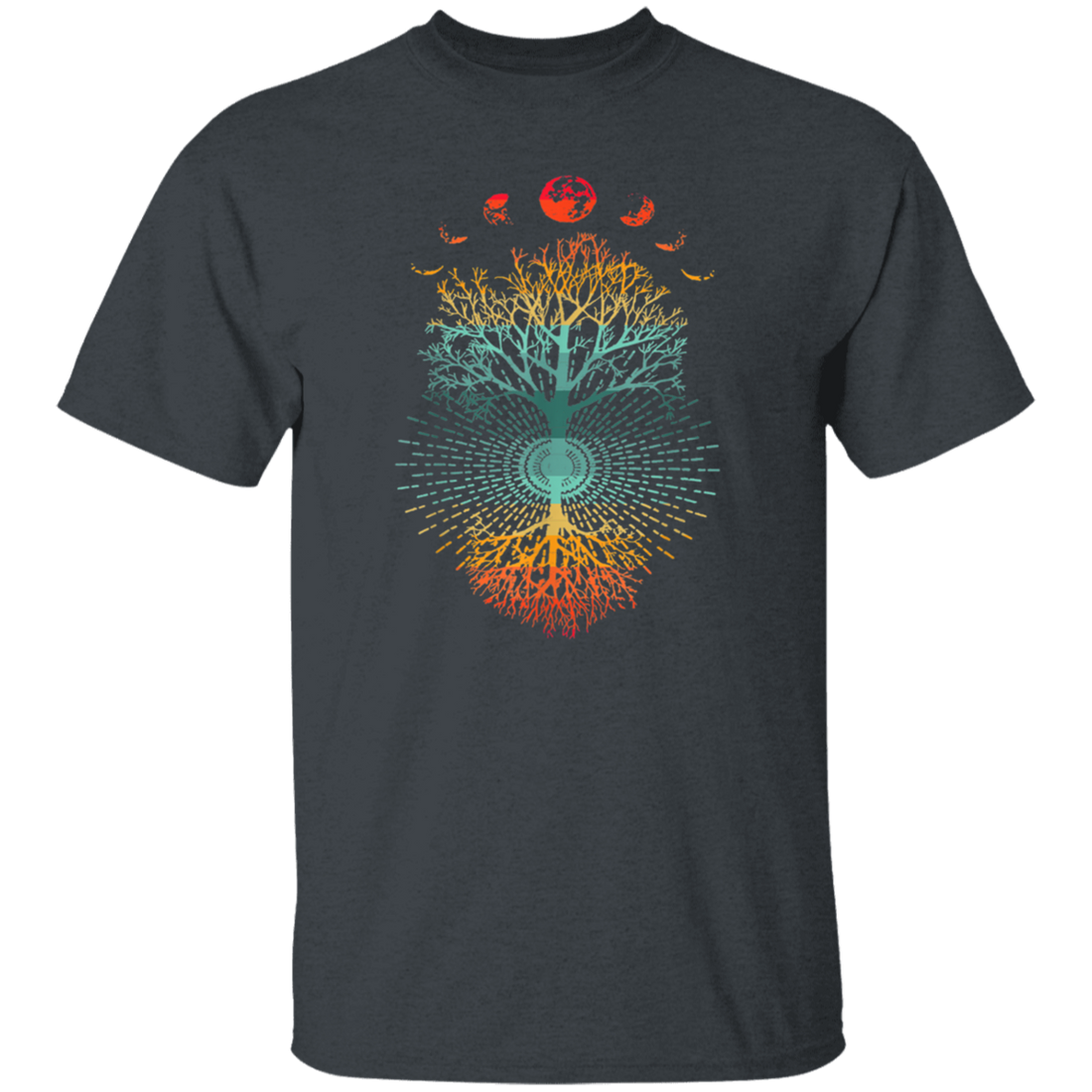 Retro Phases of the Moon Vintage Retro 60s 70s Vibe Tree