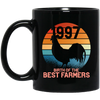 Retro Farmer Gift 1997 Birthday Present Farm Agriculture Black Mug