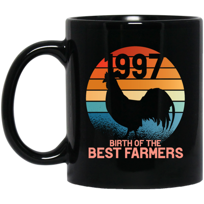 Retro Farmer Gift 1997 Birthday Present Farm Agriculture Black Mug
