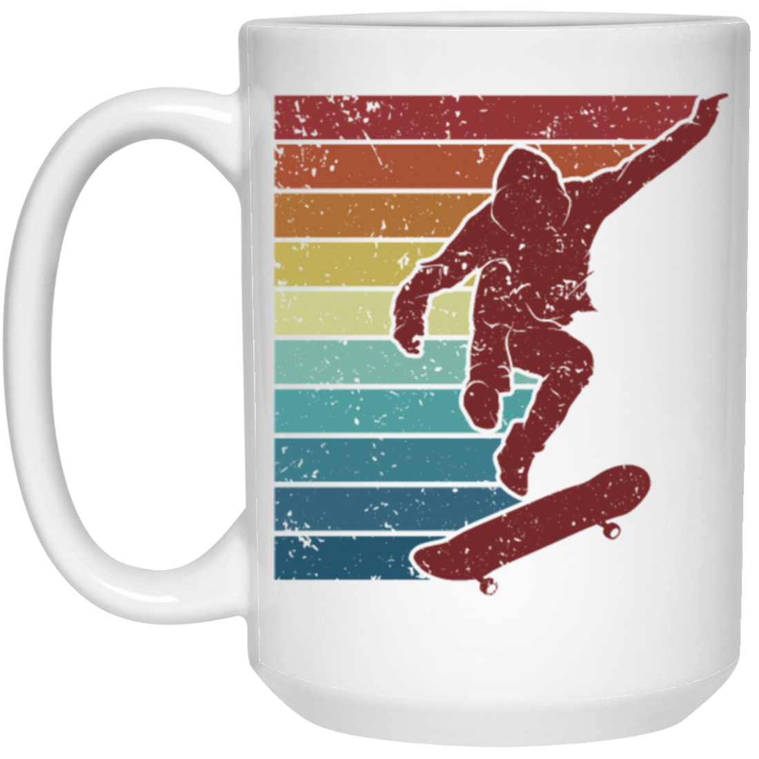 Skater Cool Vintage Hobby, Skaterboard Retro White Mug