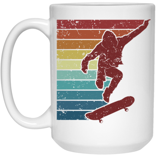 Skater Cool Vintage Hobby, Skaterboard Retro White Mug