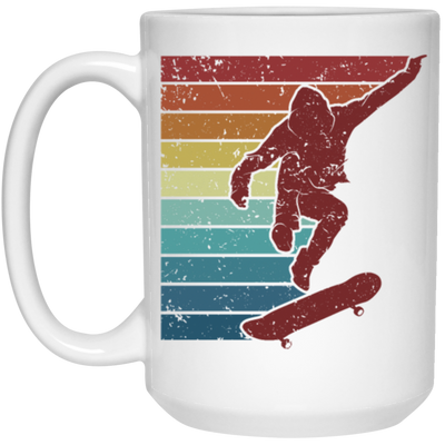 Skater Cool Vintage Hobby, Skaterboard Retro White Mug