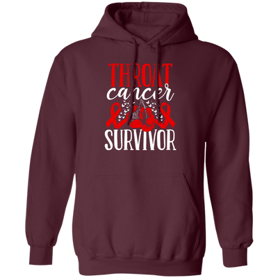 Awareness Ribbon Gift, Throat Cancer Awareness Ribbon Gloves Survivor Pullover Hoodie