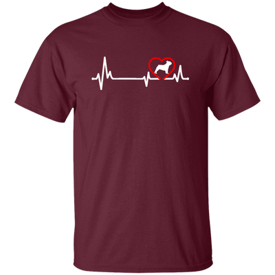 French Dog, Bull Dog Heartbeat, Dog In My Heart, Retro Heartbeat Unisex T-Shirt