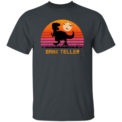 Retro Vintage Bank Teller Dinosaur Sunset Gift