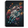 Astronaut Laying On Flowers, Astronaut Between The Flower Universe Canvas