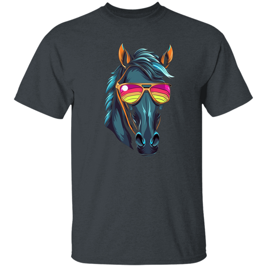 Funny Racing Horse, Horse Wear Sunglasses, Looking Directly At You Unisex T-Shirt