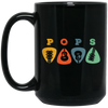 Pops Guitar, Guitar Picks, Retro Guitarist Black Mug