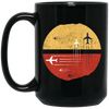 Black And White Aircraft With Circle Jet Fighter Jet Christmas Flying Gift Black Mug