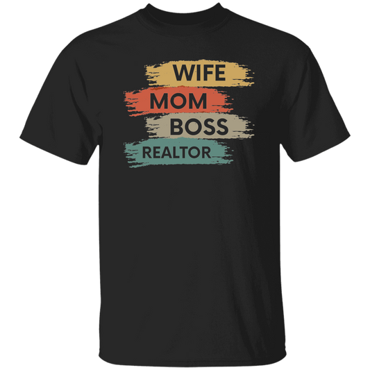 Love Wife Love Mom, Mom As Wife As Boss, Realtor Mom, Retro Mother Gift Unisex T-Shirt