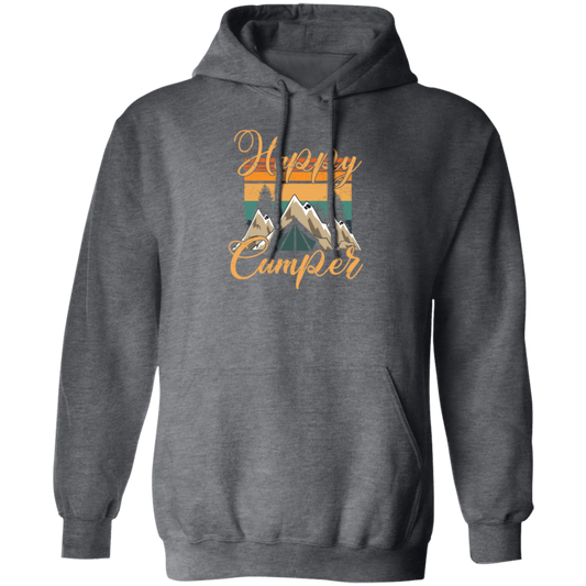 Retro Camping, Happy Camper Vintage Pullover Hoodie