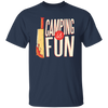 A Bloody Knife Saying Camping Is Fun Funny And Sacrastic Camper Outdoor Unisex T-Shirt