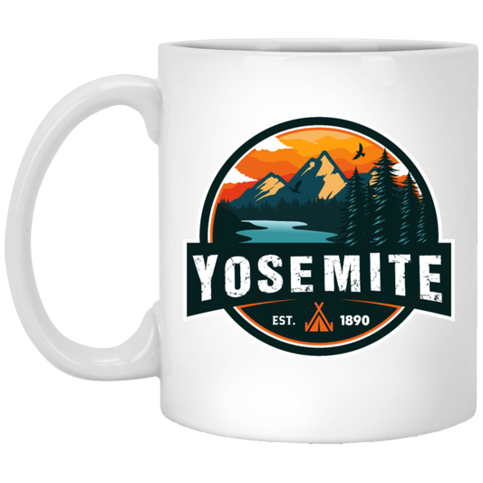 Yosemite Mountain, Yosemite National Park, Love Yosemite Lover Gift White Mug