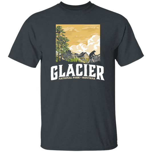 Glacier National Park, WPA Style Vintage Montana