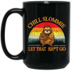 Funny Sloth, Sloth Buddha, Zen Meditation, Retro Chill Slommie Gift, Best Sloth Black Mug