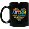 Autism Love Gift, Healing Gift, Heal Autism, Autism Awareness, Retro Gift, Autism Vintage Black Mug