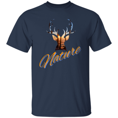 Nature Deer Head Outdoor Forest Sunset Deer Unisex T-Shirt