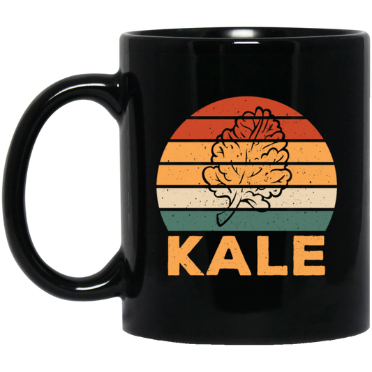 Kale Lover, Cabbage Gift, Kale Cabbage, Retro Kale Gift, Love Kale Vintage Black Mug