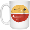 Black And White Aircraft With Circle Jet Fighter Jet Christmas Flying Gift White Mug