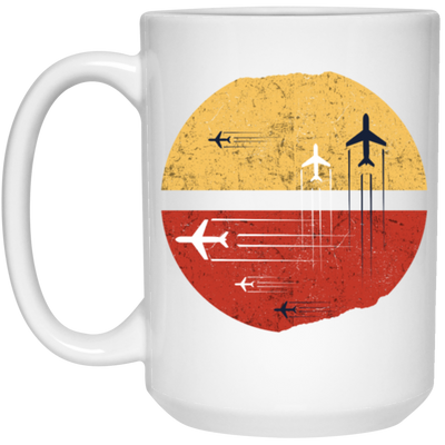 Black And White Aircraft With Circle Jet Fighter Jet Christmas Flying Gift White Mug