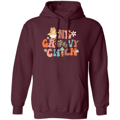 Love Chicken Gift, One Groovy Chick, Retro Chicken, Easter Gift Love Pullover Hoodie