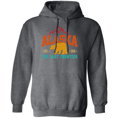 Cool Alaska The Last Frontier Grizzly Bear Souvenir Vintage Pullover Hoodie