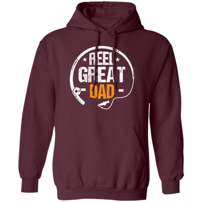 Love Dad Gift, Reel Great Dad, Retro Dad Lover, Retro Reel Dad Gift Pullover Hoodie