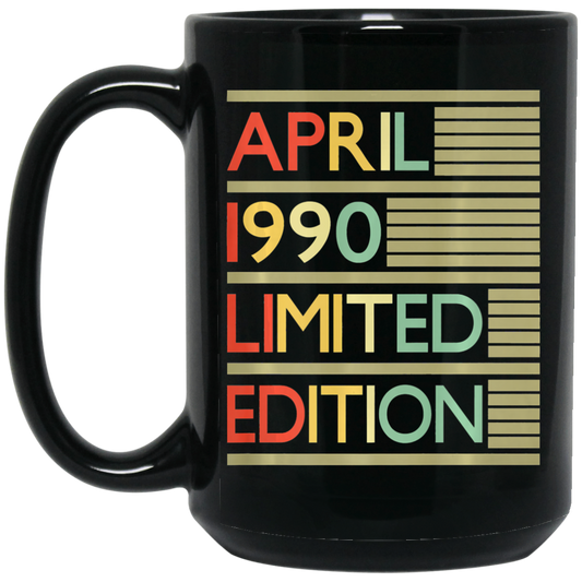 Birthday Gifts Women Men April 1990 Premium Black Mug