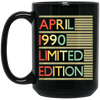 Birthday Gifts Women Men April 1990 Premium Black Mug