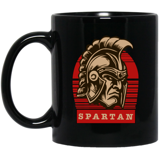 Spartan Lover, Force We Are Stronger, Spartacus Gift, Greece Gift, Sanskrit Lover Black Mug